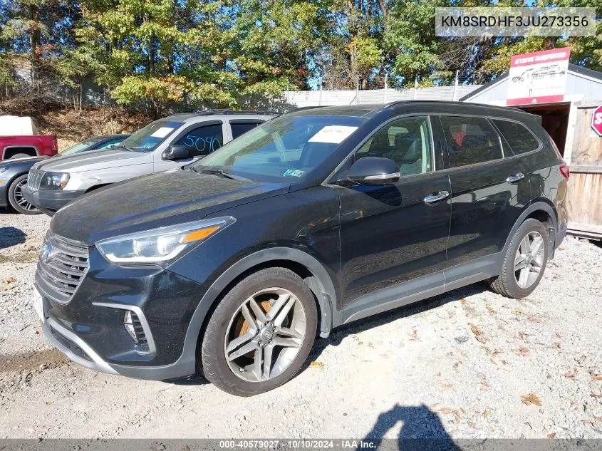 2018 Hyundai Santa Fe Limited Ultimate VIN: KM8SRDHF3JU273356 Lot: 40579027