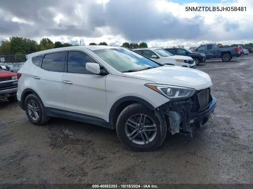 2018 Hyundai Santa Fe Sport 2.4L VIN: 5NMZTDLB5JH058481 Lot: 40582203