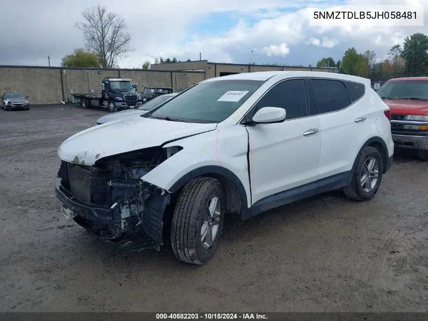 2018 Hyundai Santa Fe Sport 2.4L VIN: 5NMZTDLB5JH058481 Lot: 40582203