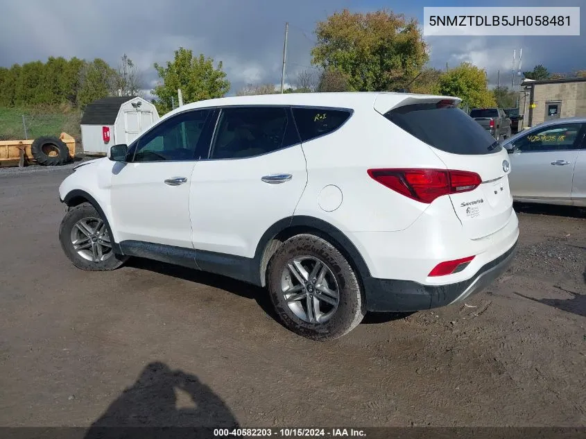 2018 Hyundai Santa Fe Sport 2.4L VIN: 5NMZTDLB5JH058481 Lot: 40582203