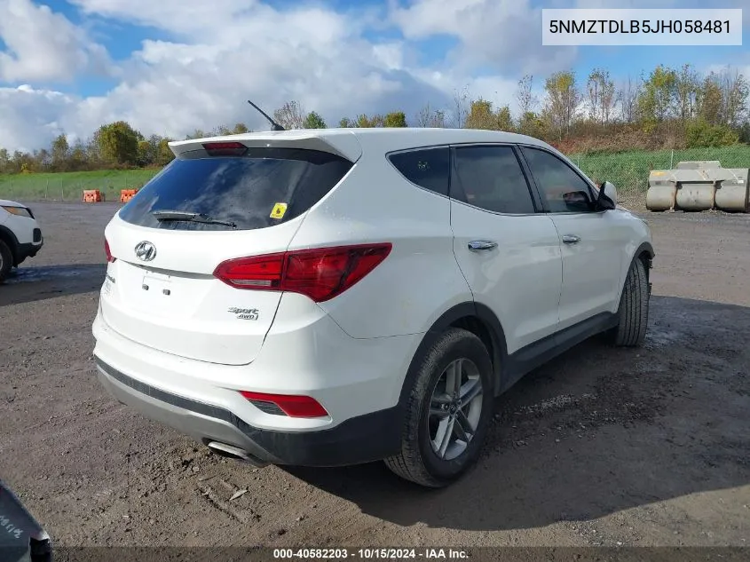 2018 Hyundai Santa Fe Sport 2.4L VIN: 5NMZTDLB5JH058481 Lot: 40582203