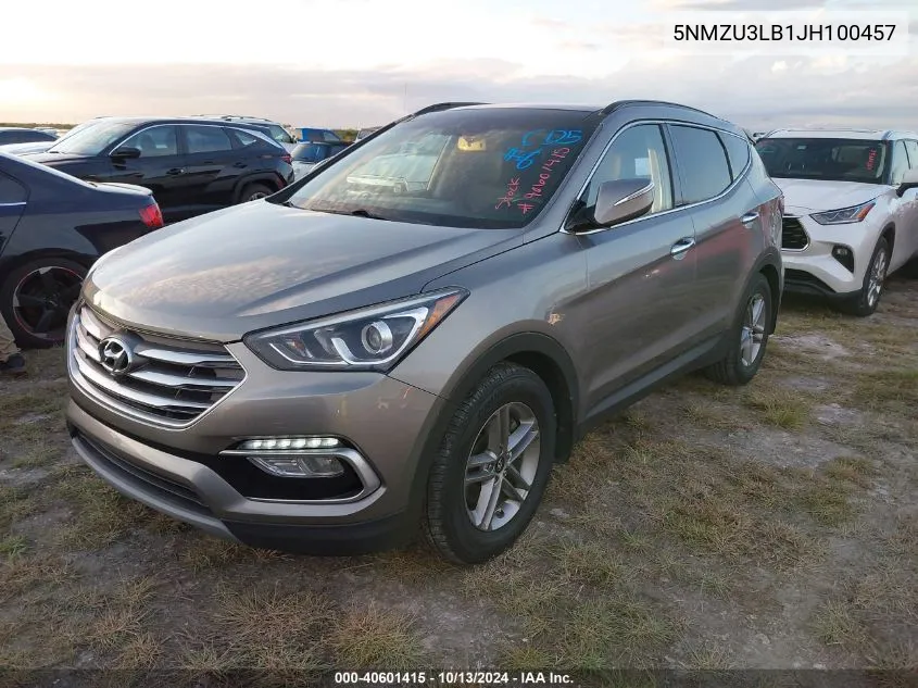 2018 Hyundai Santa Fe Sport 2.4L VIN: 5NMZU3LB1JH100457 Lot: 40601415