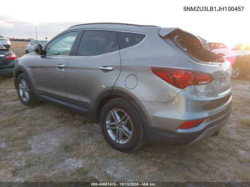 2018 Hyundai Santa Fe Sport 2.4L VIN: 5NMZU3LB1JH100457 Lot: 40601415