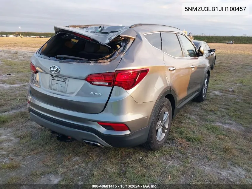 2018 Hyundai Santa Fe Sport 2.4L VIN: 5NMZU3LB1JH100457 Lot: 40601415