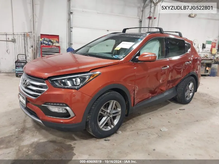 2018 Hyundai Santa Fe Sport 2.4L VIN: 5XYZUDLB7JG522801 Lot: 40606519