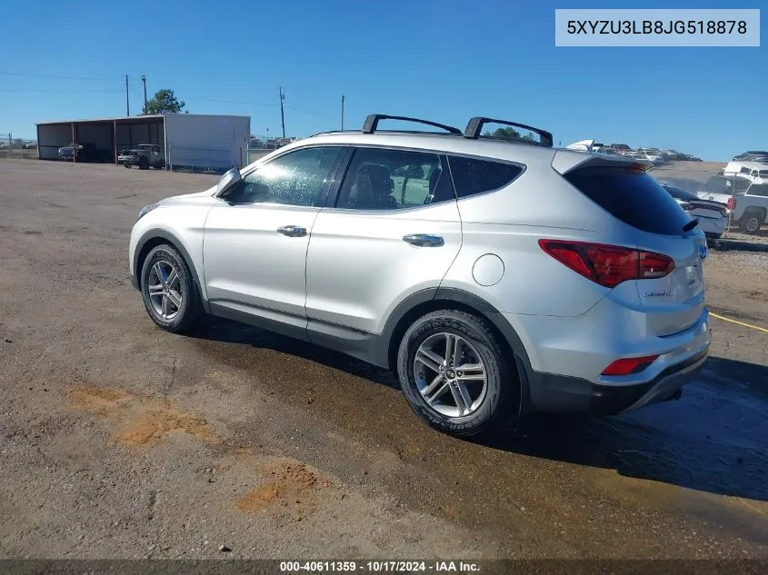 2018 Hyundai Santa Fe Sport 2.4L VIN: 5XYZU3LB8JG518878 Lot: 40611359