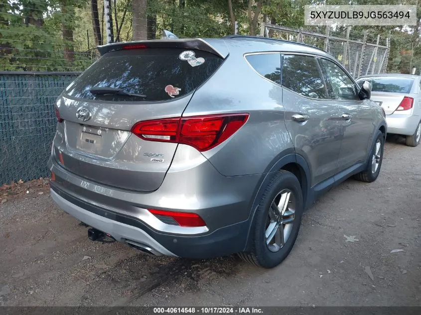 2018 Hyundai Santa Fe Sport 2.4L VIN: 5XYZUDLB9JG563494 Lot: 40614548