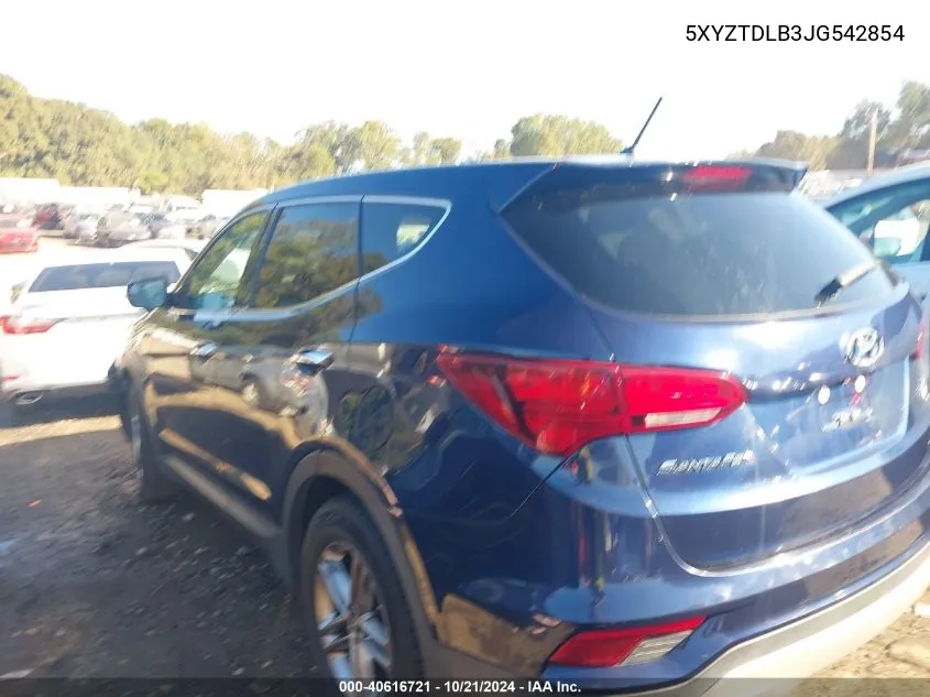 5XYZTDLB3JG542854 2018 Hyundai Santa Fe Sport