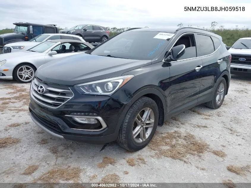 5NMZU3LB8JH059518 2018 Hyundai Santa Fe Sport 2.4L