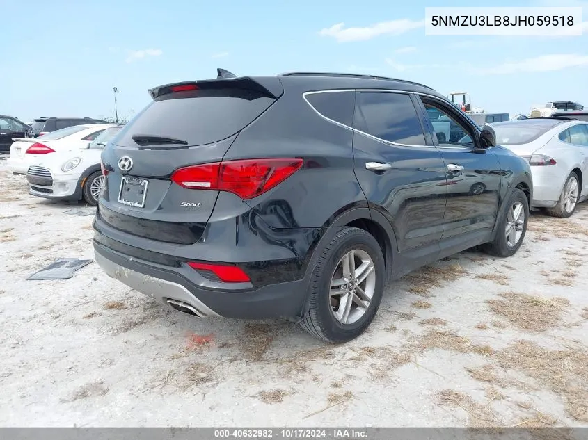 5NMZU3LB8JH059518 2018 Hyundai Santa Fe Sport 2.4L