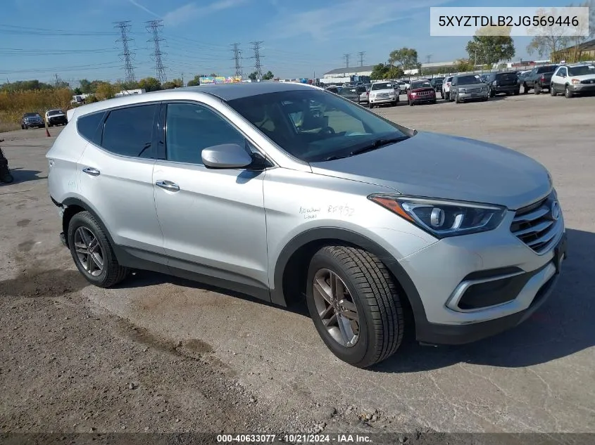 2018 Hyundai Santa Fe Sport 2.4L VIN: 5XYZTDLB2JG569446 Lot: 40633077