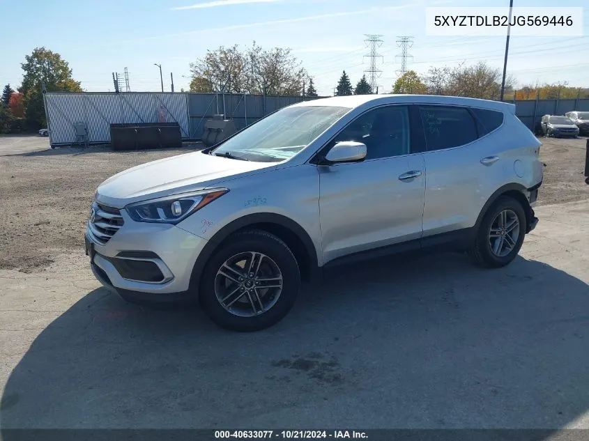 2018 Hyundai Santa Fe Sport 2.4L VIN: 5XYZTDLB2JG569446 Lot: 40633077