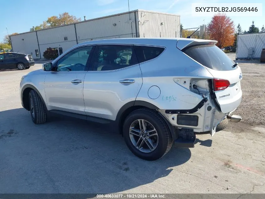 2018 Hyundai Santa Fe Sport 2.4L VIN: 5XYZTDLB2JG569446 Lot: 40633077