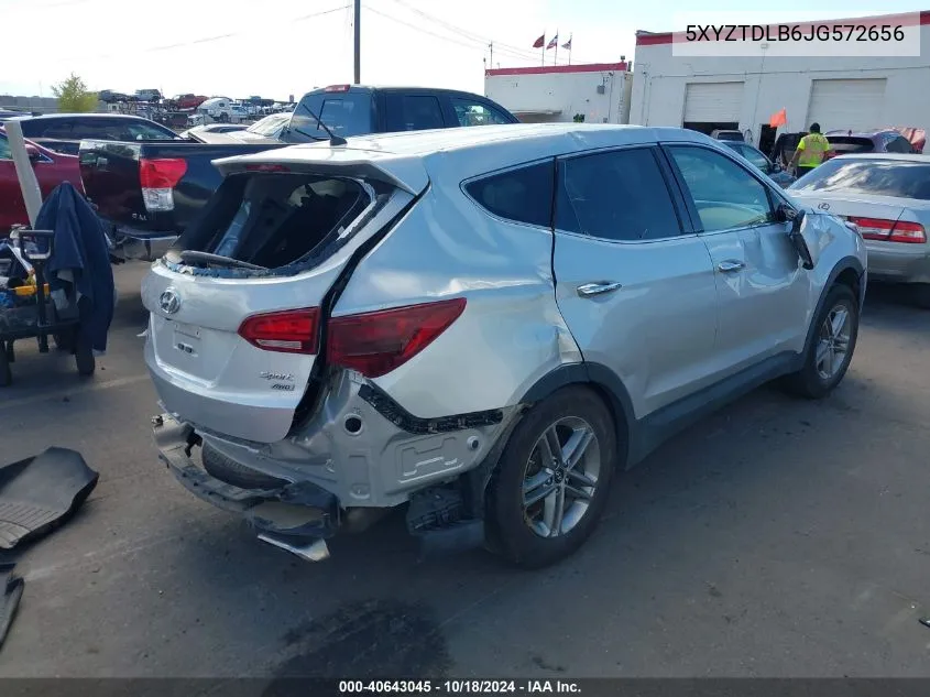 2018 Hyundai Santa Fe Sport 2.4L VIN: 5XYZTDLB6JG572656 Lot: 40643045