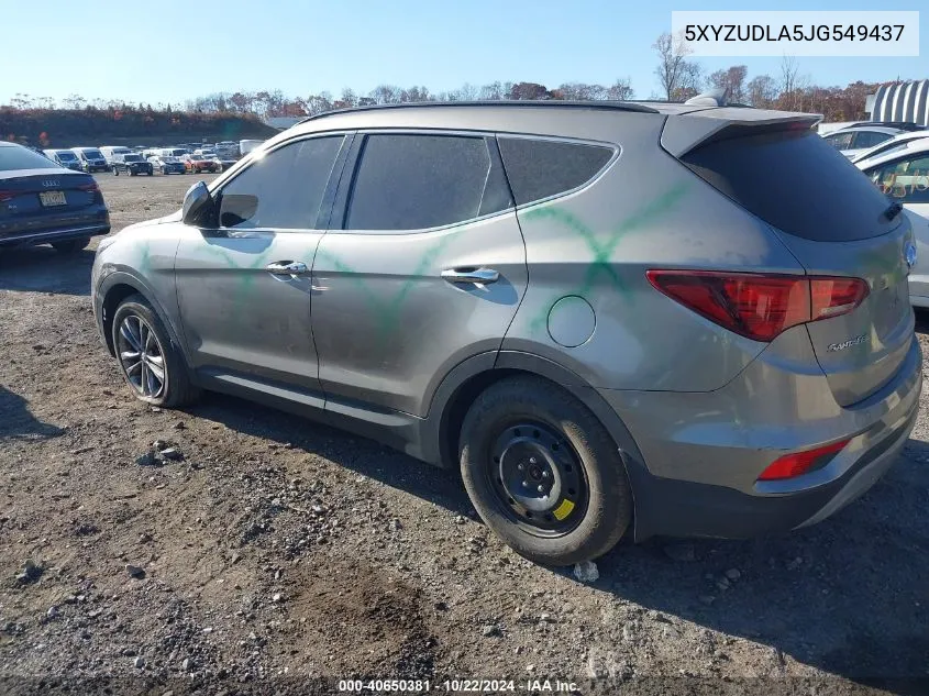 2018 Hyundai Santa Fe Sport 2.0T VIN: 5XYZUDLA5JG549437 Lot: 40650381