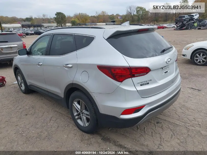 2018 Hyundai Santa Fe Sport 2.4L VIN: 5XYZU3LB2JG503941 Lot: 40669194