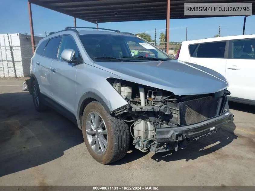 KM8SM4HF0JU262796 2018 Hyundai Santa Fe Se