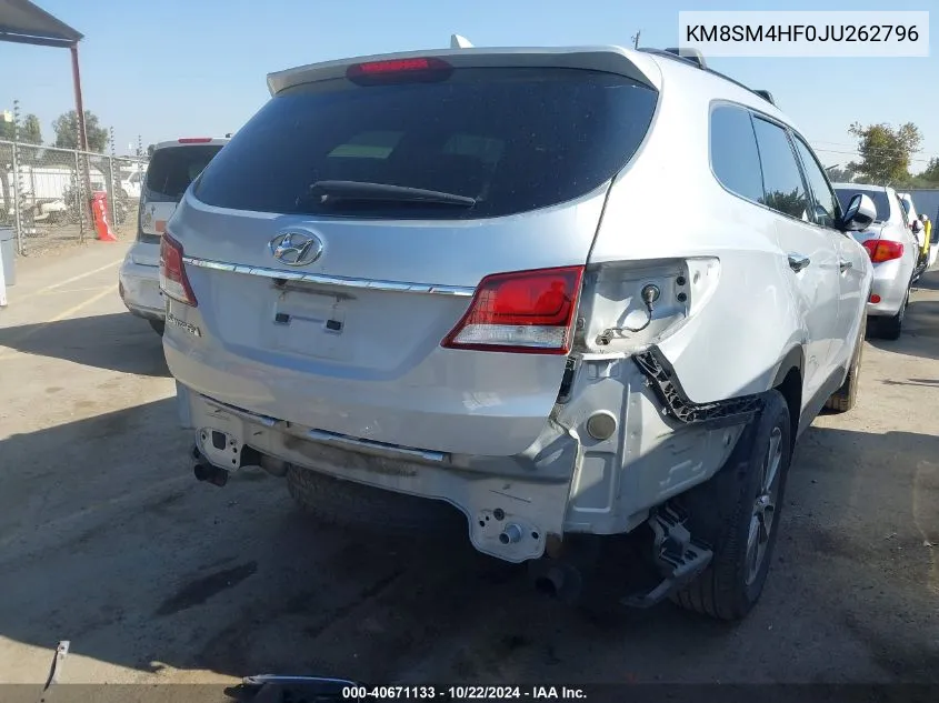 KM8SM4HF0JU262796 2018 Hyundai Santa Fe Se