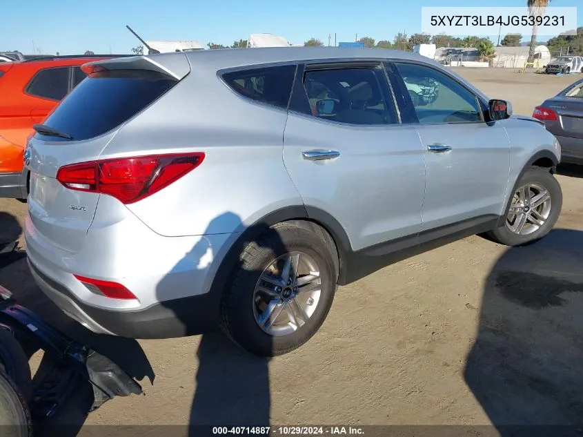 2018 Hyundai Santa Fe Sport 2.4L VIN: 5XYZT3LB4JG539231 Lot: 40714887