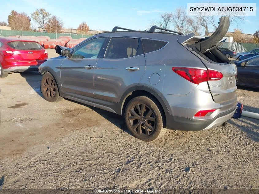 2018 Hyundai Santa Fe Sport 2.0T Ultimate VIN: 5XYZWDLA6JG534715 Lot: 40799515