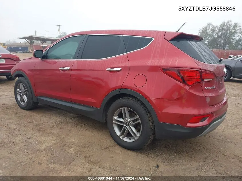 2018 Hyundai Santa Fe Sport 2.4L VIN: 5XYZTDLB7JG558846 Lot: 40801944