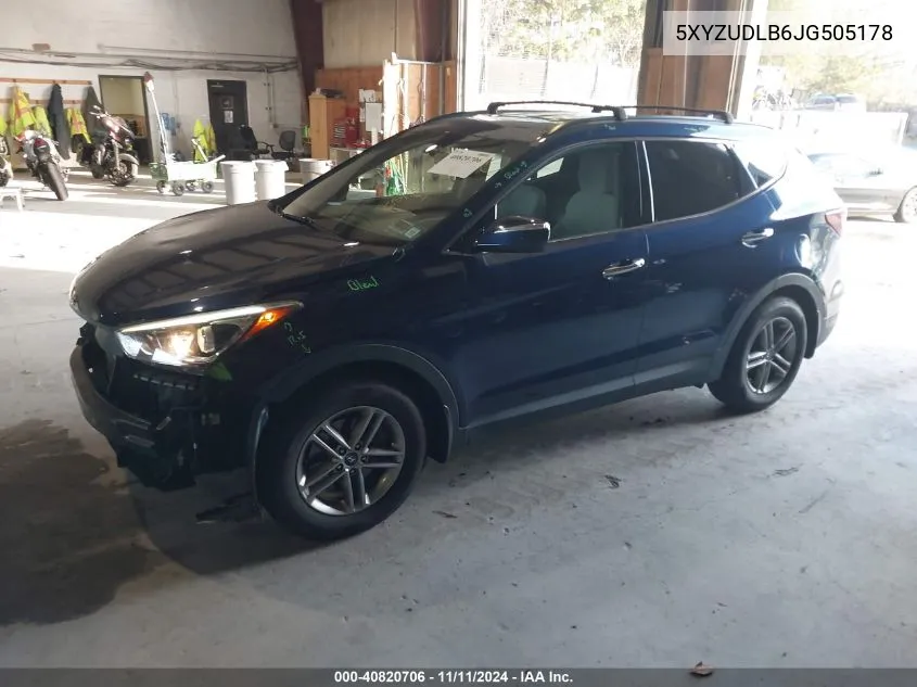 2018 Hyundai Santa Fe Sport 2.4L VIN: 5XYZUDLB6JG505178 Lot: 40820706