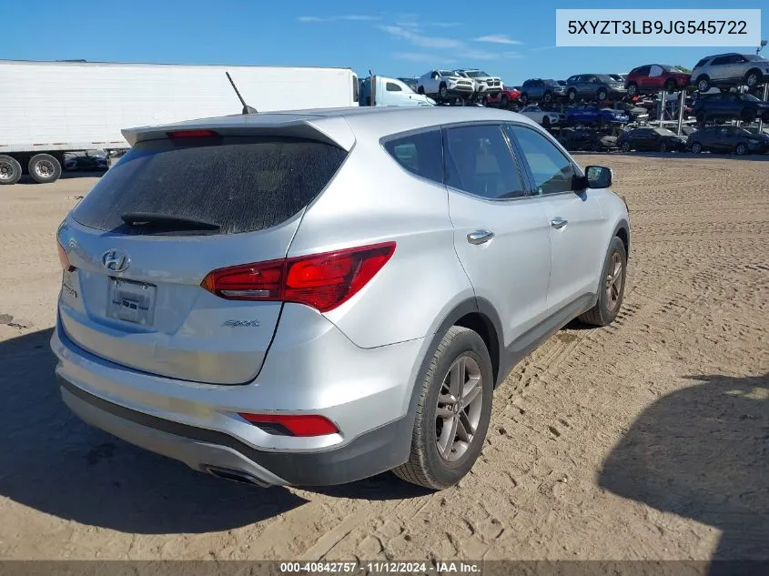 2018 Hyundai Santa Fe Sport 2.4L VIN: 5XYZT3LB9JG545722 Lot: 40842757