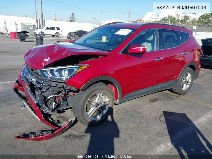 2018 Hyundai Santa Fe Sport 2.4L VIN: 5XYZU3LB0JG507003 Lot: 40861106