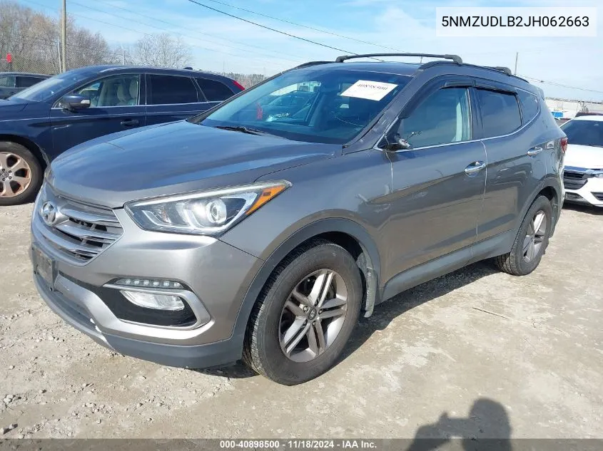 2018 Hyundai Santa Fe Sport 2.4L VIN: 5NMZUDLB2JH062663 Lot: 40898500