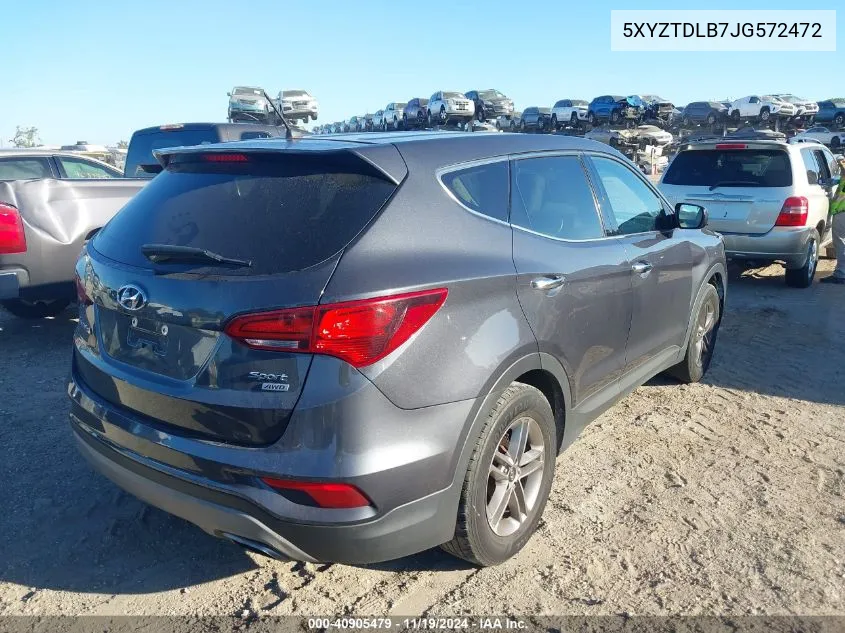 2018 Hyundai Santa Fe Sport 2.4L VIN: 5XYZTDLB7JG572472 Lot: 40905479