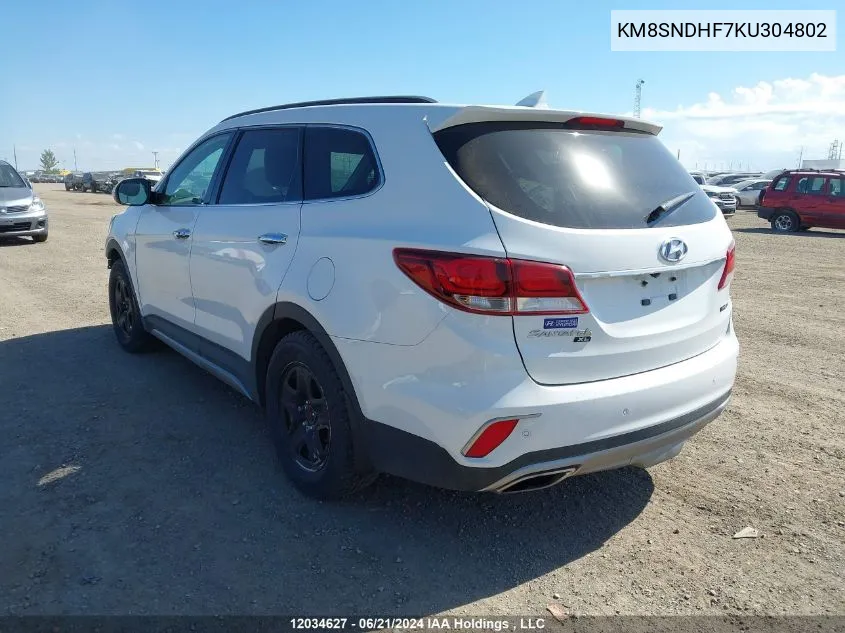 2019 Hyundai Santa Fe Xl Ultimate VIN: KM8SNDHF7KU304802 Lot: 12034627