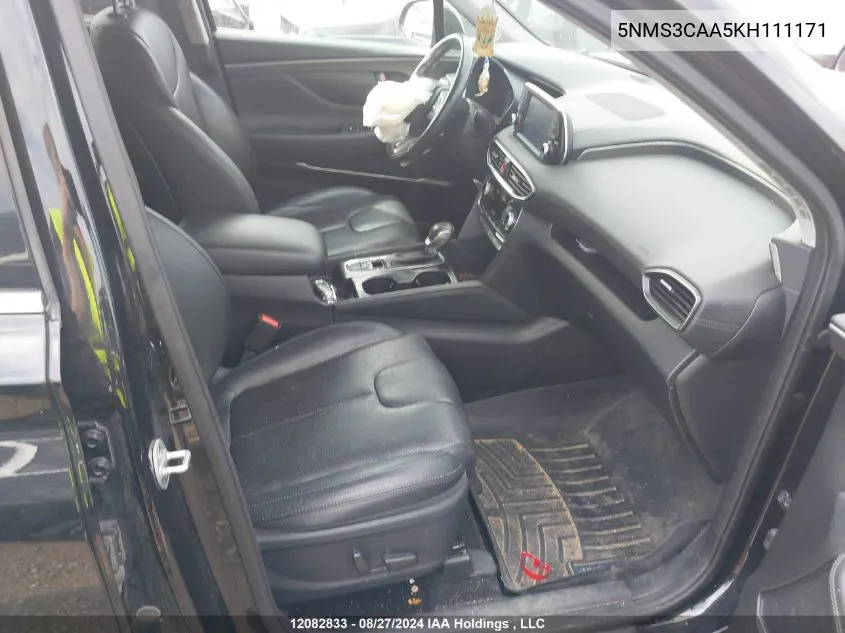 5NMS3CAA5KH111171 2019 Hyundai Santa Fe Luxury