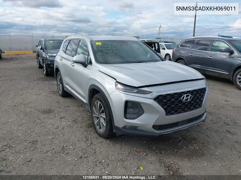 2019 Hyundai Santa Fe Preferred 2.4 VIN: 5NMS3CADXKH069011 Lot: 12105831