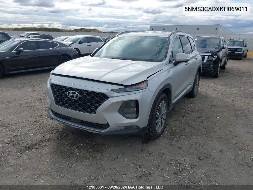 2019 Hyundai Santa Fe Preferred 2.4 VIN: 5NMS3CADXKH069011 Lot: 12105831