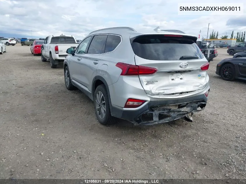 2019 Hyundai Santa Fe Preferred 2.4 VIN: 5NMS3CADXKH069011 Lot: 12105831