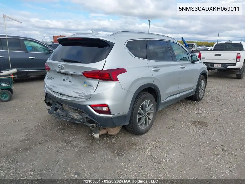 2019 Hyundai Santa Fe Preferred 2.4 VIN: 5NMS3CADXKH069011 Lot: 12105831