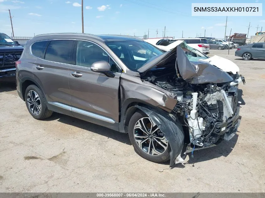 5NMS53AAXKH010721 2019 Hyundai Santa Fe Limited 2.0T