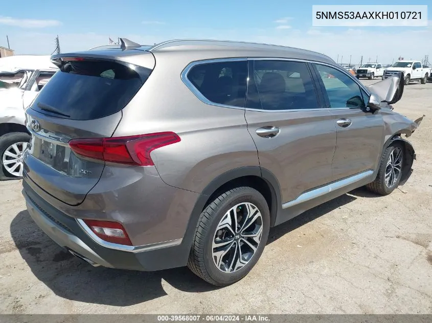 5NMS53AAXKH010721 2019 Hyundai Santa Fe Limited 2.0T