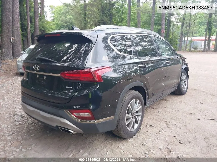 2019 Hyundai Santa Fe Ultimate VIN: 5NMS5CAD5KH083487 Lot: 39645928