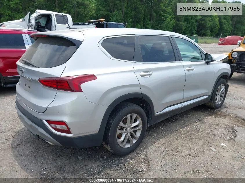 5NMS23AD0KH017955 2019 Hyundai Santa Fe Se