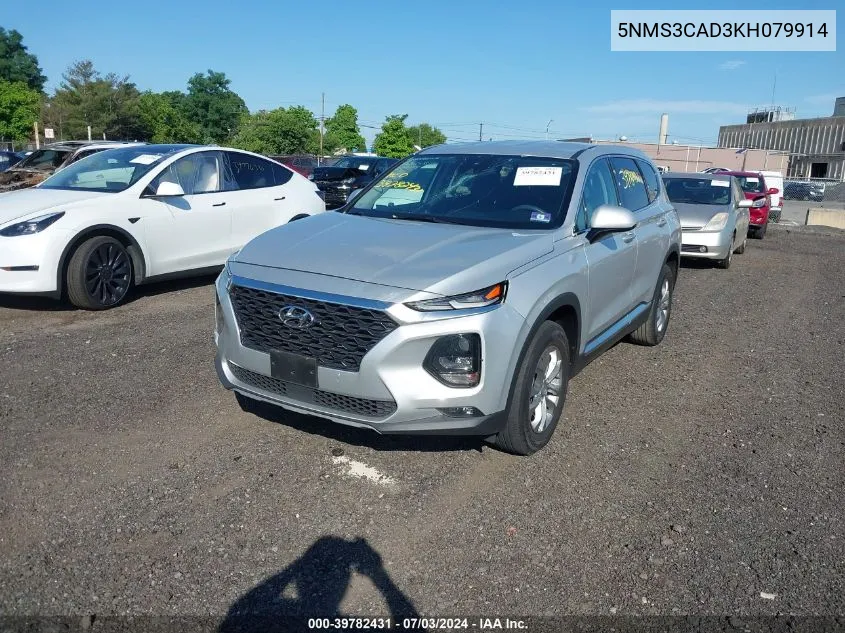 5NMS3CAD3KH079914 2019 Hyundai Santa Fe Sel