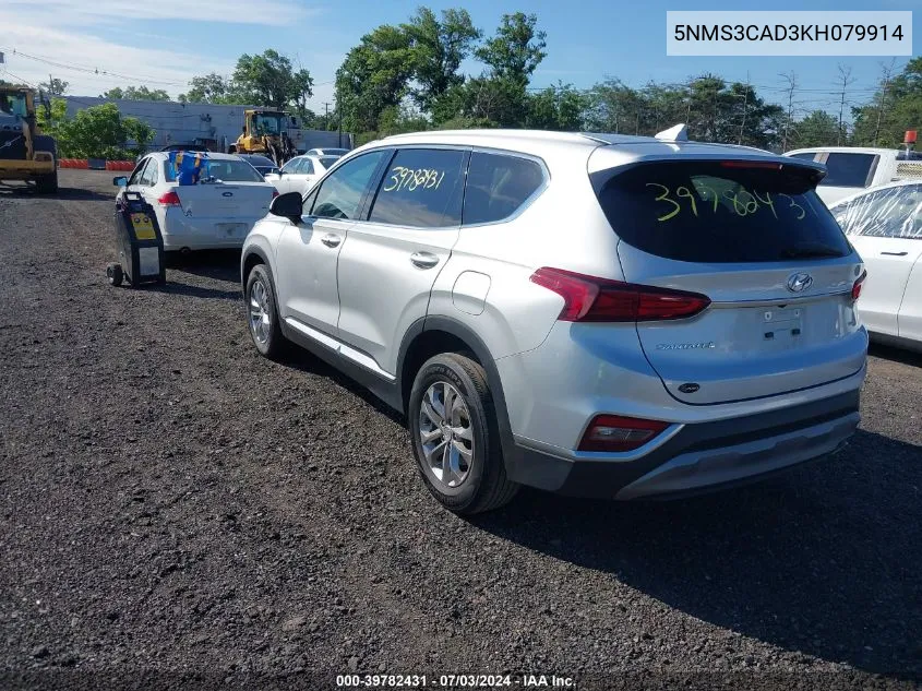 5NMS3CAD3KH079914 2019 Hyundai Santa Fe Sel