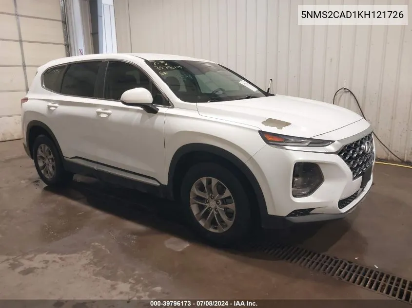 2019 Hyundai Santa Fe Se VIN: 5NMS2CAD1KH121726 Lot: 39796173