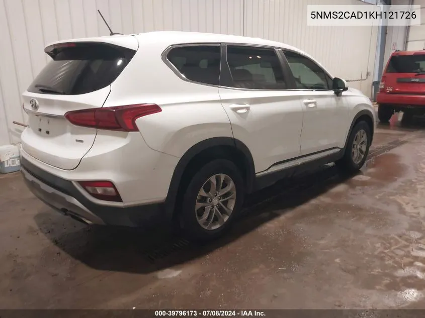 5NMS2CAD1KH121726 2019 Hyundai Santa Fe Se