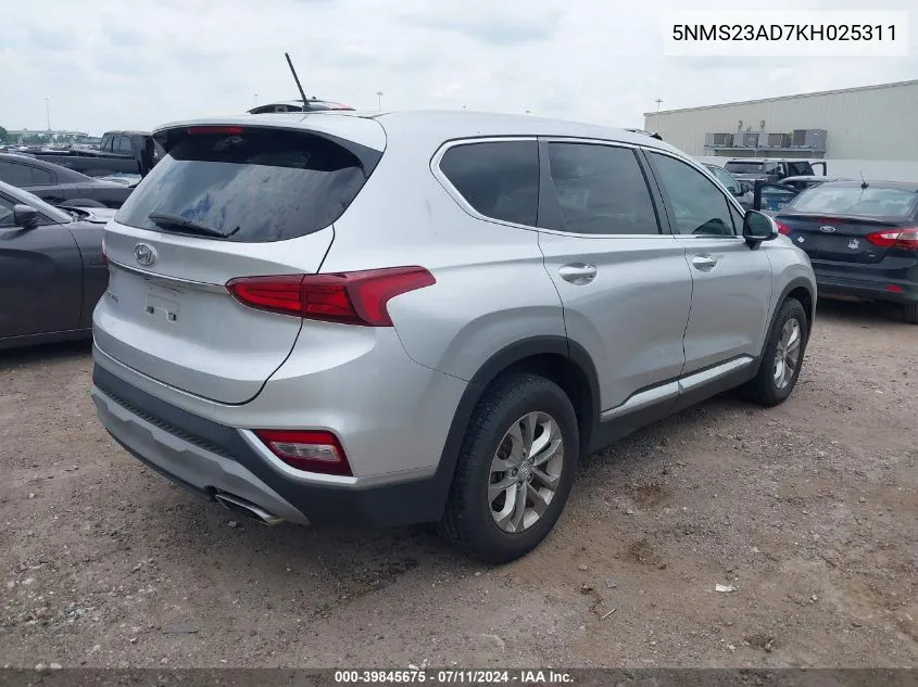 5NMS23AD7KH025311 2019 Hyundai Santa Fe Se