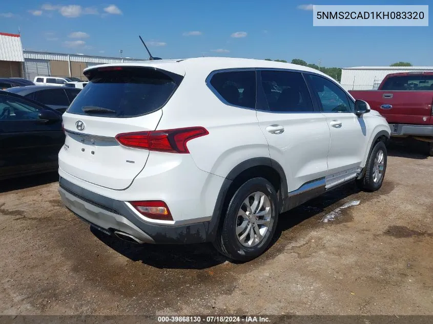 2019 Hyundai Santa Fe Se VIN: 5NMS2CAD1KH083320 Lot: 39868130