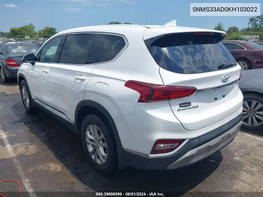 5NMS33AD0KH103022 2019 Hyundai Santa Fe Sel