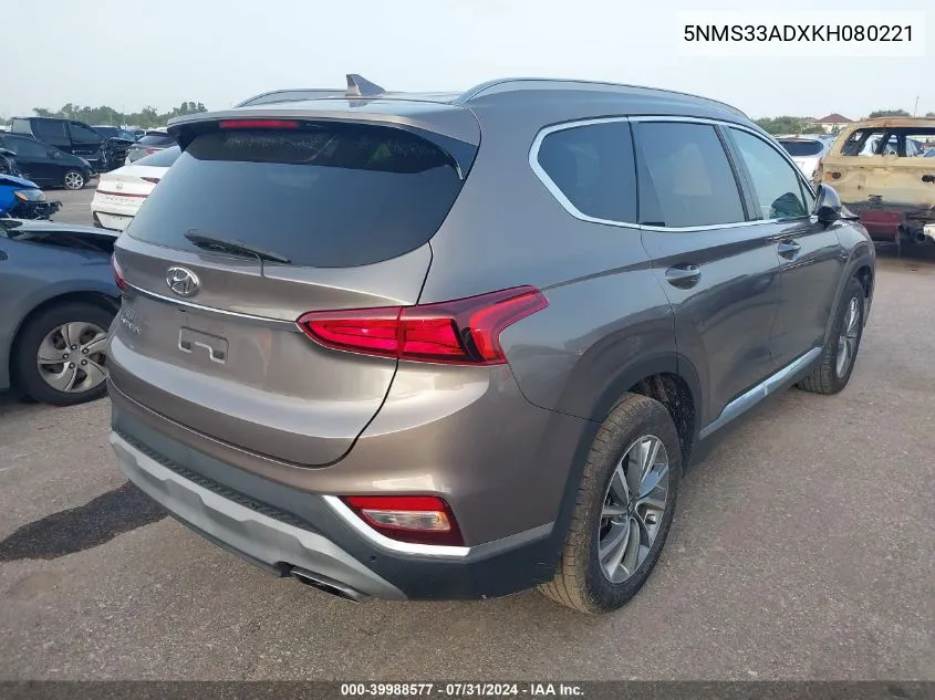 5NMS33ADXKH080221 2019 Hyundai Santa Fe Sel Plus