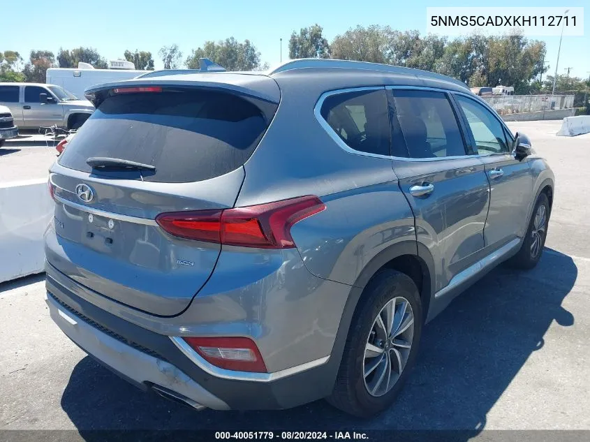 5NMS5CADXKH112711 2019 Hyundai Santa Fe Limited