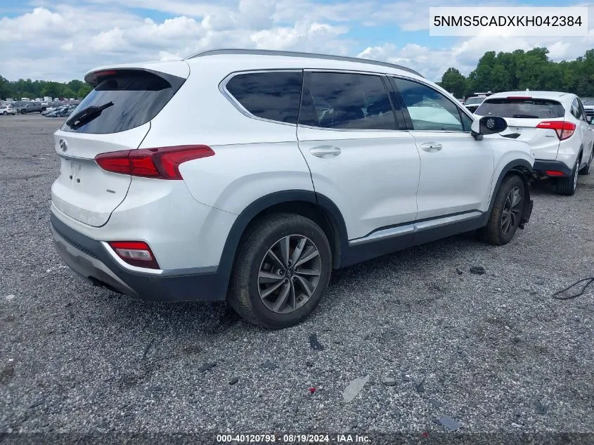 2019 Hyundai Santa Fe Limited VIN: 5NMS5CADXKH042384 Lot: 40120793